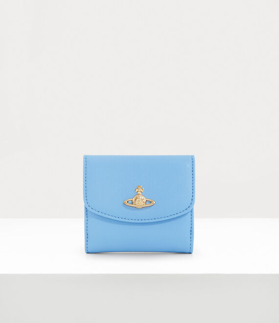 Vivienne Westwood Saffiano Small Wallet in LIGHT BLUE